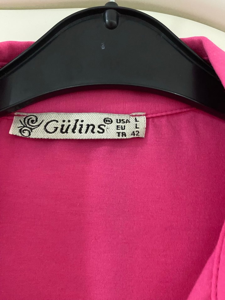 Pembe Parlak Taşlı Uzun Kadın Gömlek - Görsel 5