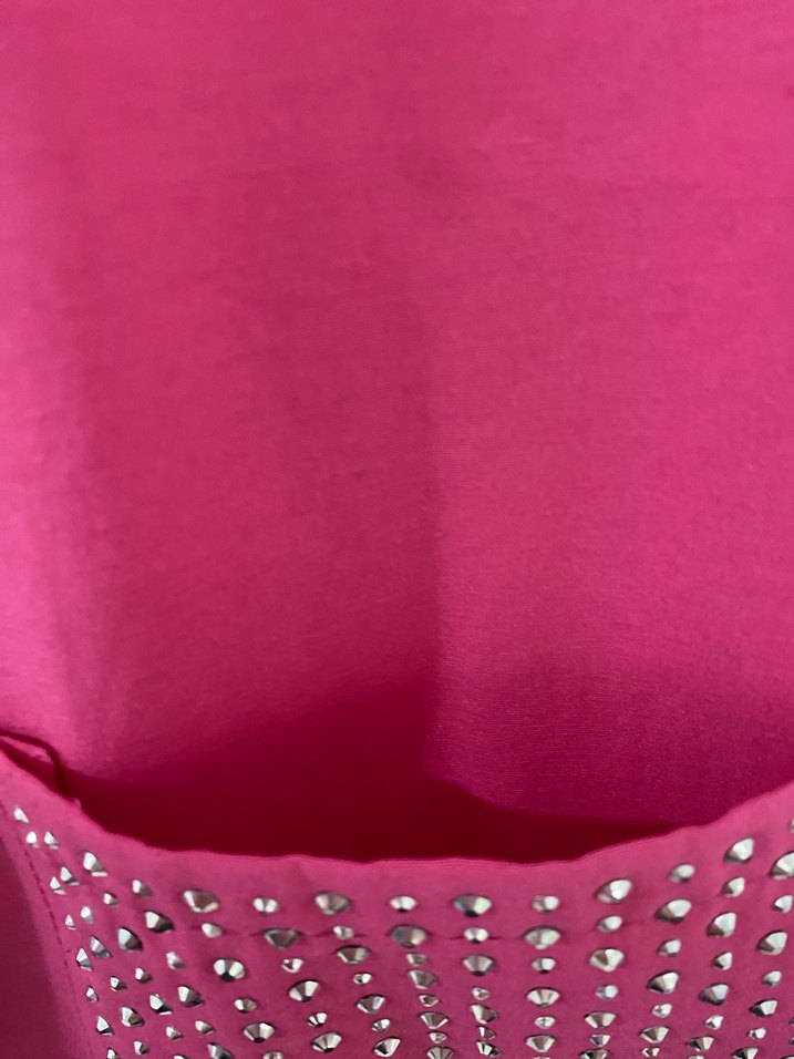 Pembe Parlak Taşlı Uzun Kadın Gömlek - Görsel 3