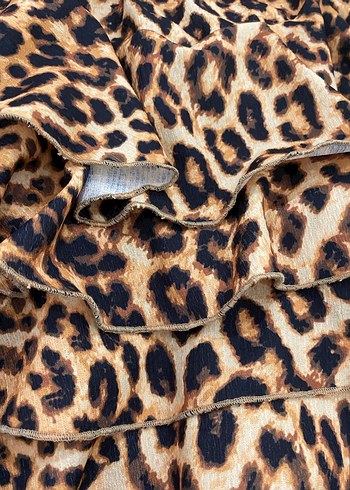 Leopar Desenli Kadın Mini Etek - Görsel 2