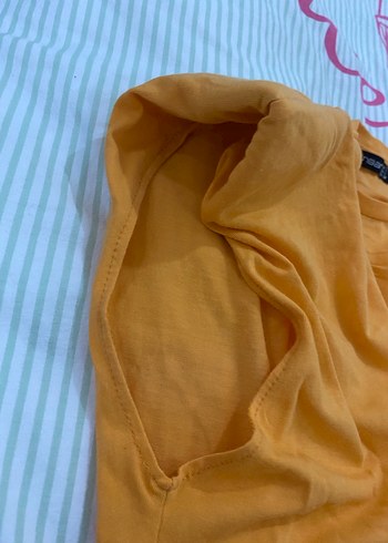 Sarı Kadın Basic Tişört - Görsel 2