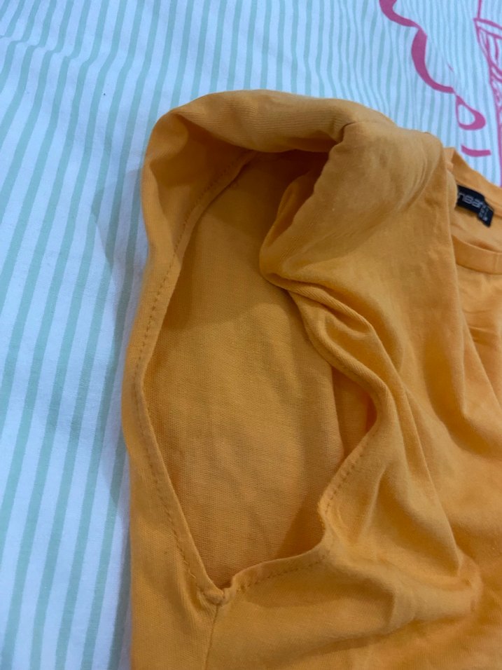 Sarı Kadın Basic Tişört - Görsel 2