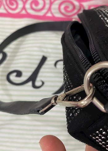 Parlak Siyah Yılan Desenli Kadın Çanta - Görsel 3