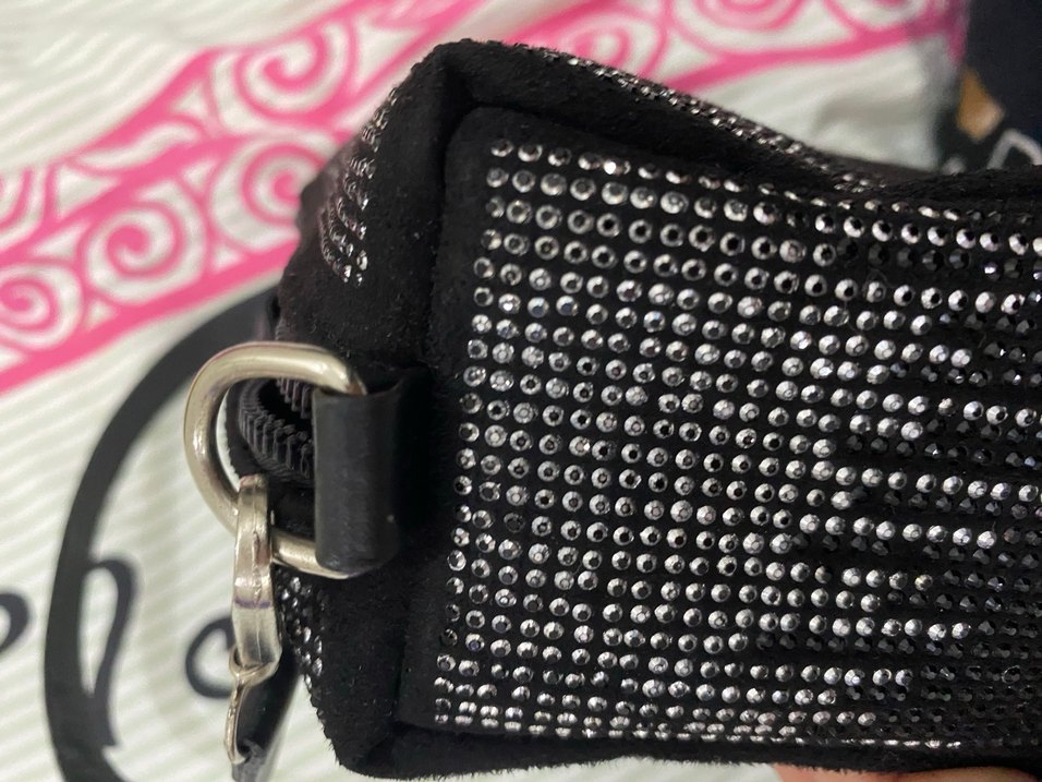 Parlak Siyah Yılan Desenli Kadın Çanta - Görsel 4