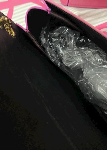 Pembe Yılan Desenli Zincir Detaylı Kadın Çanta - Görsel 3