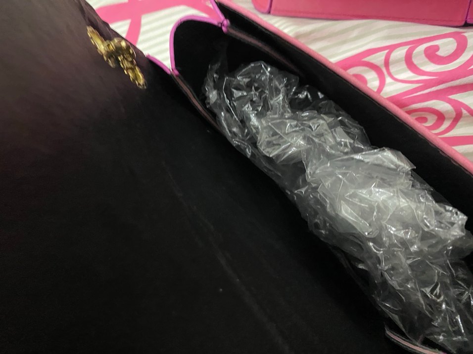 Pembe Yılan Desenli Zincir Detaylı Kadın Çanta - Görsel 3