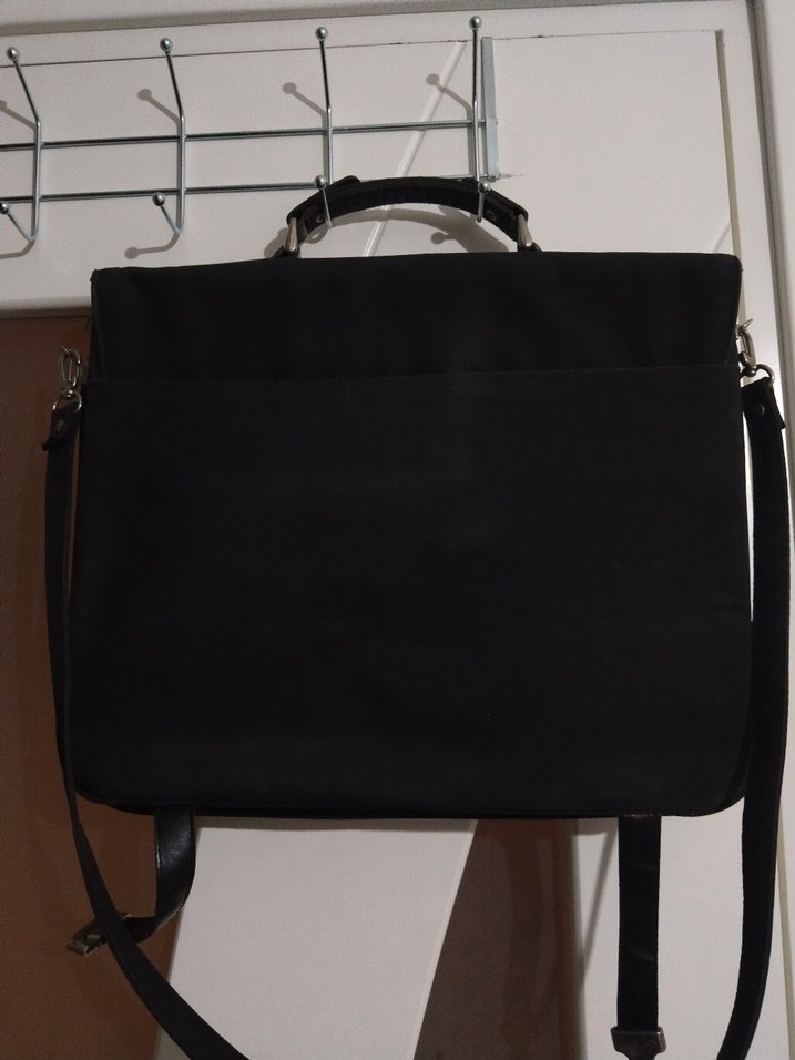 Klasik Siyah Tokalı Unisex Bilgisayar/Evrak Çantası 4 Bölmeli - Görsel 2