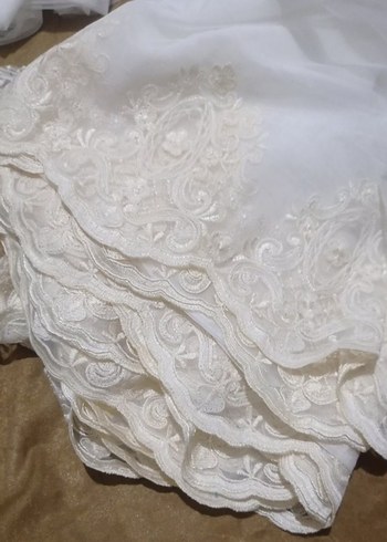 İşlemeli Beyaz Tül Perde - Görsel 2