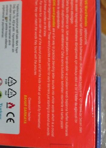 5 Yaş ve Üzeri 80 Parça Eğitici CVC Kelime Yapbozu - Görsel 5