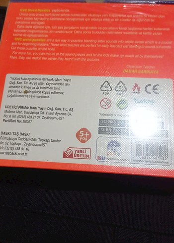 5 Yaş ve Üzeri 80 Parça Eğitici CVC Kelime Yapbozu - Görsel 2