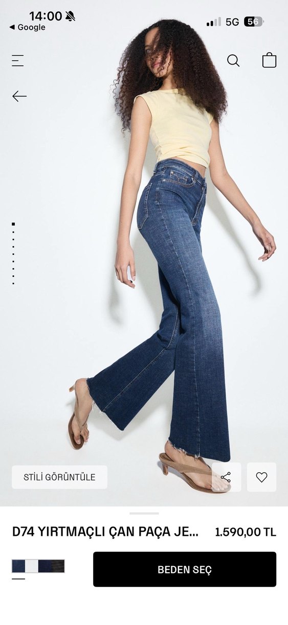 Retro Mavi Denim Bootcut Jean Stradivarius — görsel 6/8