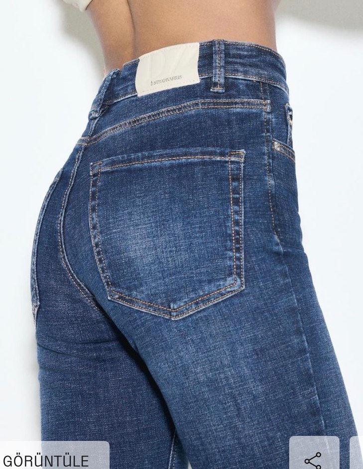 Retro Mavi Denim Bootcut Jean Stradivarius — görsel 7/8