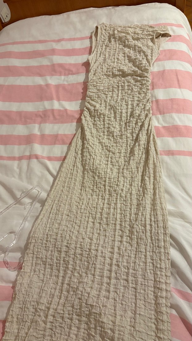 Pull and Bear Ekru Tek Omuzlu Şık Elbise — görsel 4/6
