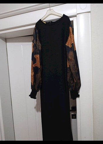 Bohem Tarz Siyah Uzun Kollu Elbise - Görsel 2