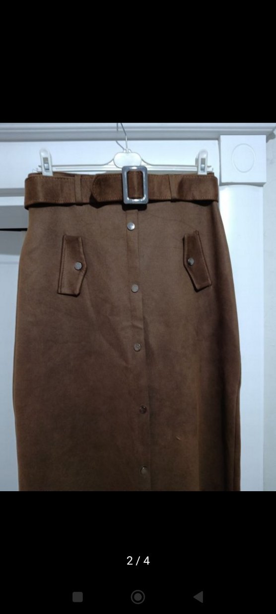 süet kemerli etek - Görsel 2