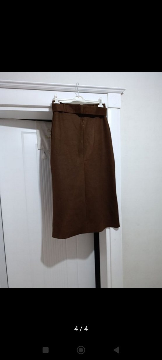 süet kemerli etek - Görsel 3