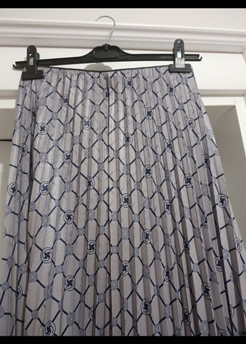 Gri Pilili Uzun Kadın Etek - Görsel 3