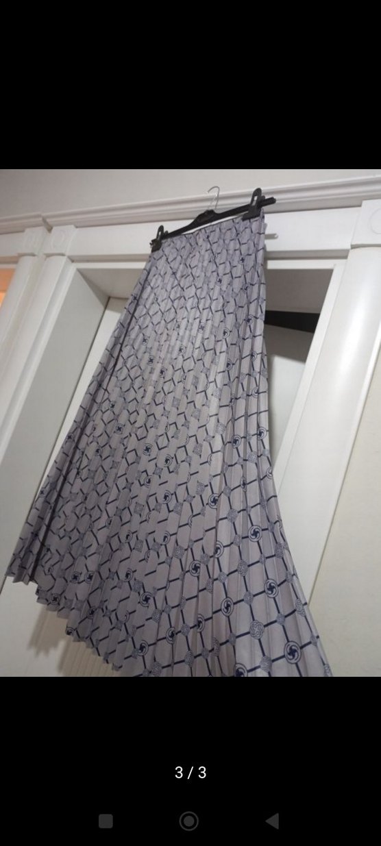 Gri Pilili Uzun Kadın Etek - Görsel 2