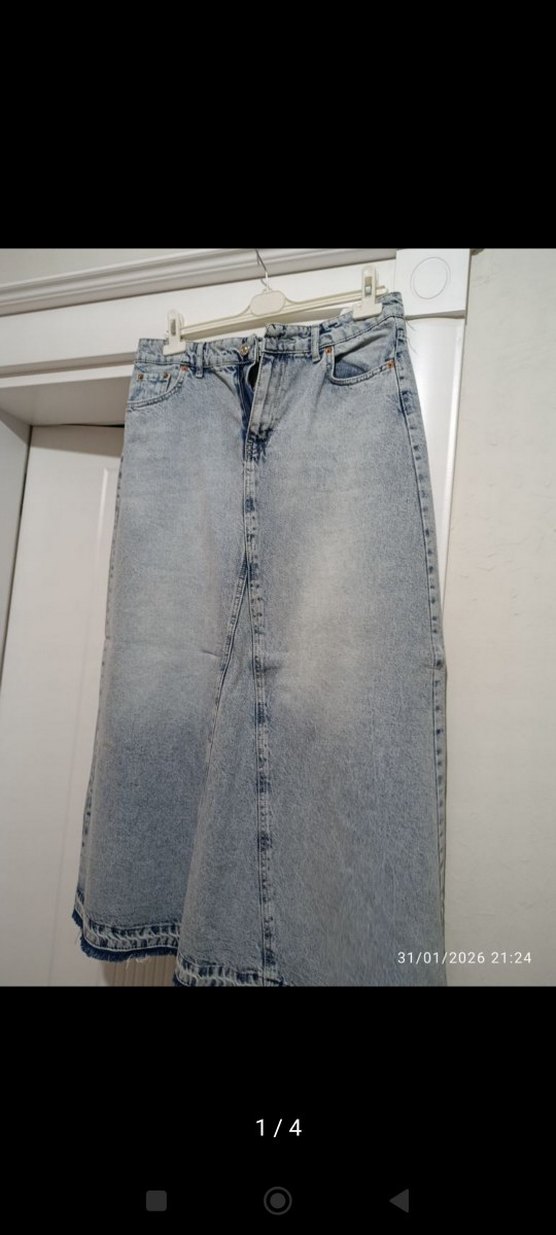 Kadın Mavi Denim Etek - Görsel 2
