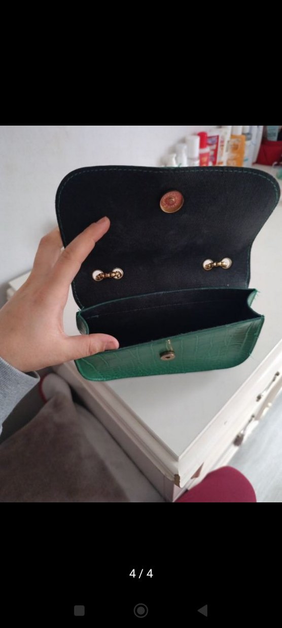 Yeşil Parlak Deri Kadın Çanta - Görsel 4