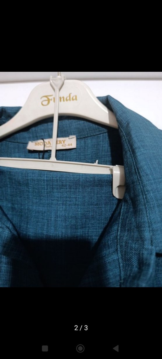 Uzun Kesim Keten Kadın tunik pantolon takim - Görsel 3