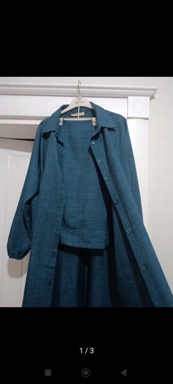 Uzun Kesim Keten Kadın tunik pantolon takim - Görsel 2