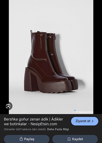 Bershka Deri Platform Topuklu Bot - Ana görsel