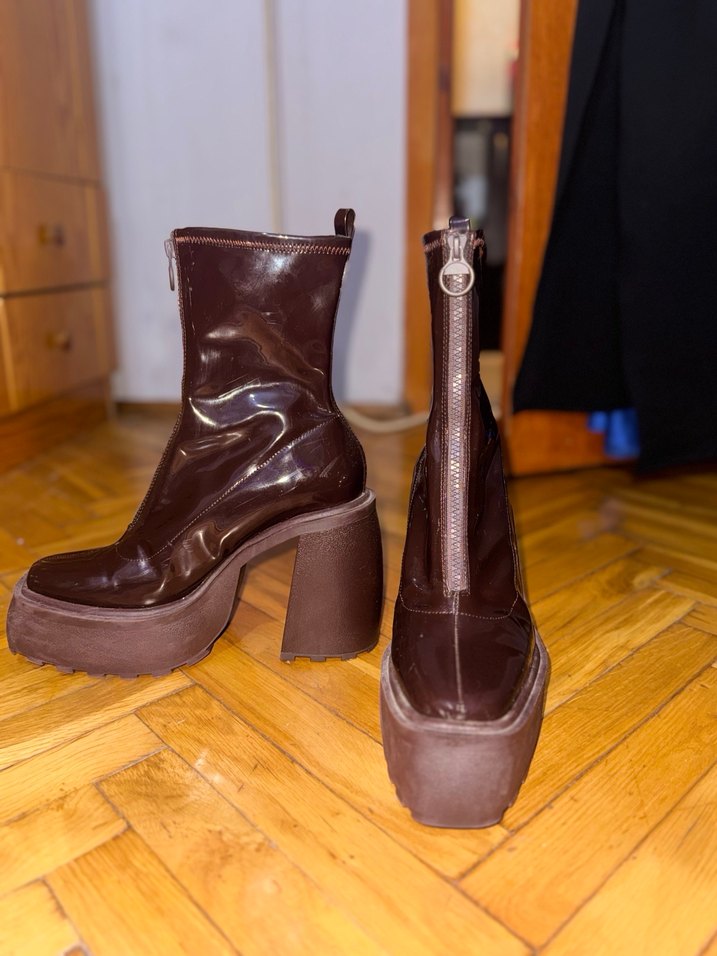 Bershka Deri Platform Topuklu Bot - Görsel 2