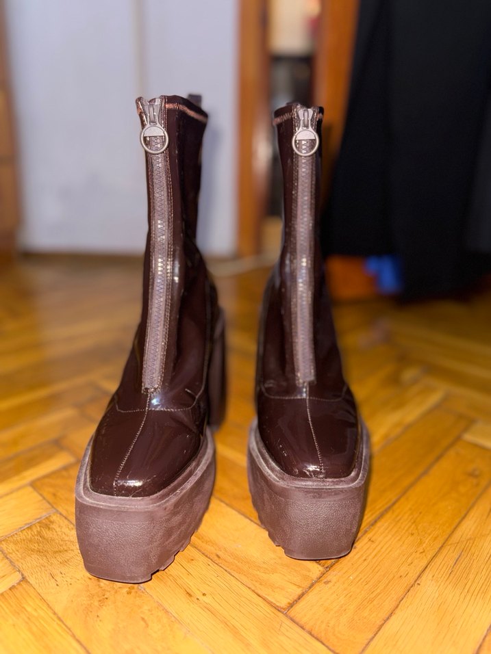 Bershka Deri Platform Topuklu Bot - Görsel 3