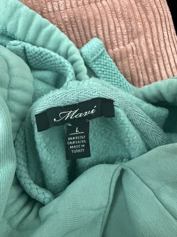 Mavi Kapüşonlu Kadın Sweatshirt - Görsel 3