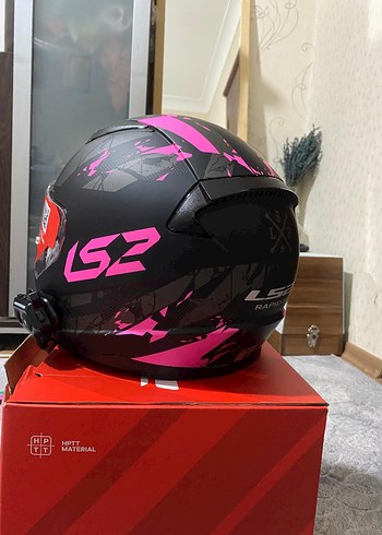 Renkli LS2 Biker Kask, Parlak Pembe Desenli - Görsel 2