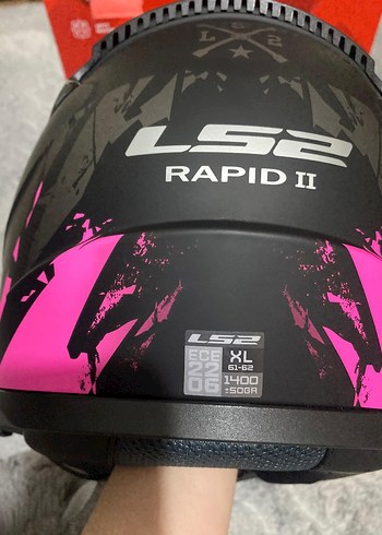 Renkli LS2 Biker Kask, Parlak Pembe Desenli - Görsel 7