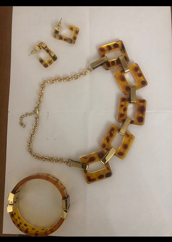 Beden leopar kolye takımı