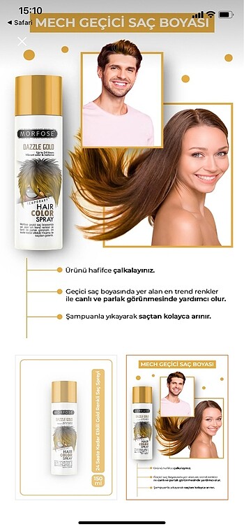 Sarı saç boya spreyi - Görsel 2