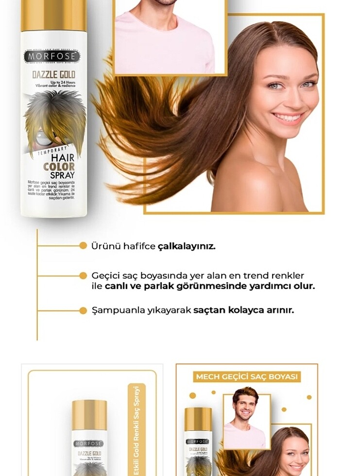 Sarı saç boya spreyi - Görsel 2