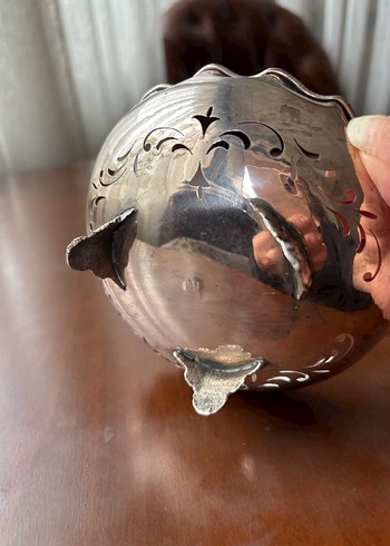 Antika gümüş şekerlik - Görsel 4