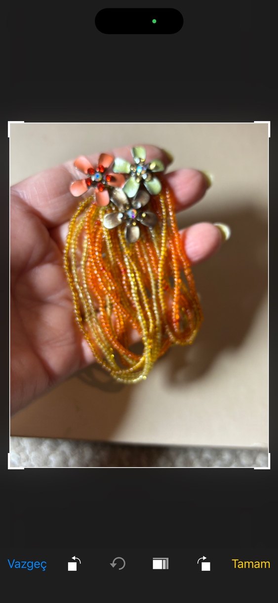 Çiçek Detaylı Renkli Boncuklu Kadın Bileklik - Görsel 2