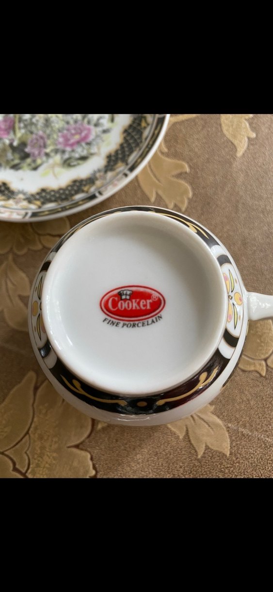 Desenli Beyaz İnce Seramik Fincan ve Tabağı - Görsel 4