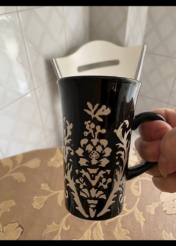 Siyah Desenli Seramik Kupa - Görsel 3