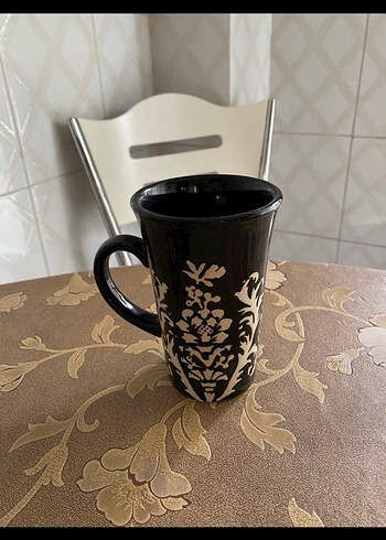 Siyah Desenli Seramik Kupa - Görsel 2