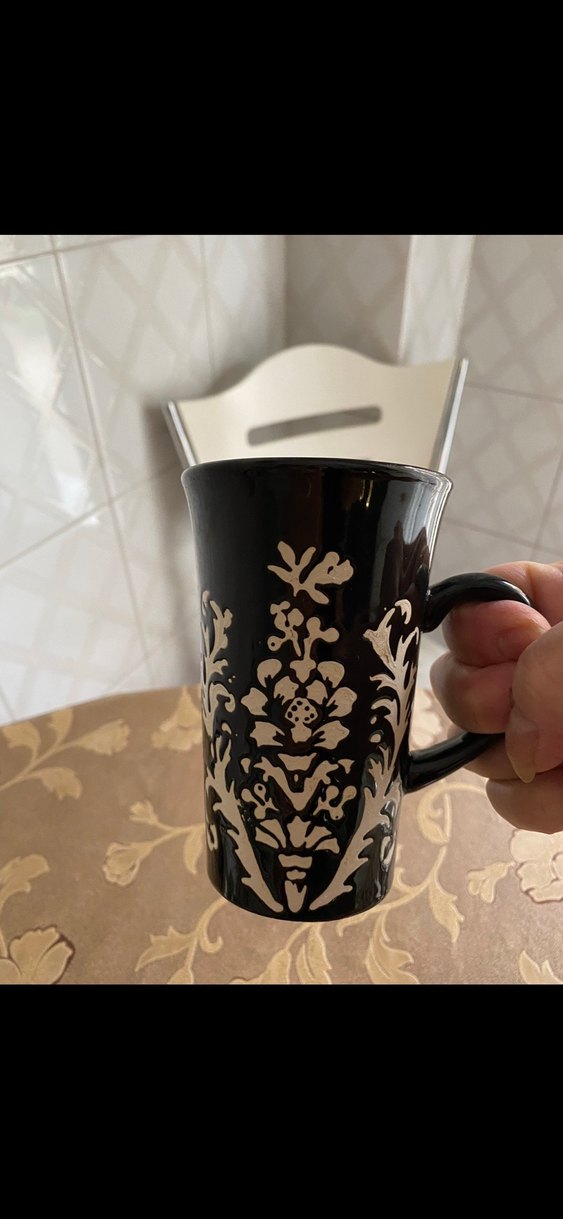 Siyah Desenli Seramik Kupa - Görsel 3