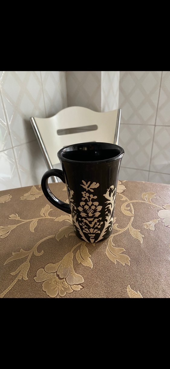 Siyah Desenli Seramik Kupa - Görsel 2