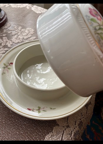 Pastel Beyaz Seramik Yemek Servis Tabağı - Görsel 6