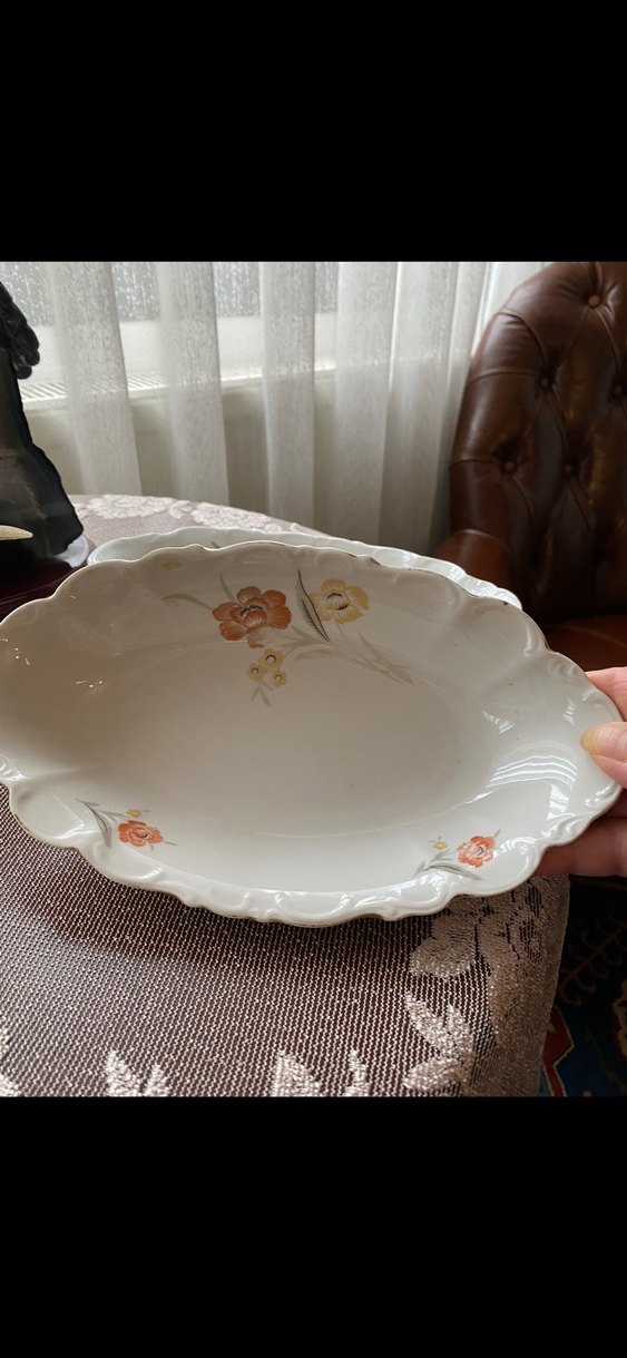 Pastel Beyaz Seramik Yemek Servis Tabağı - Görsel 3