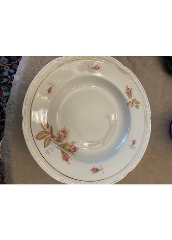 Pastel Çiçek Desenli Beyaz Porselen Tabak - Görsel 4