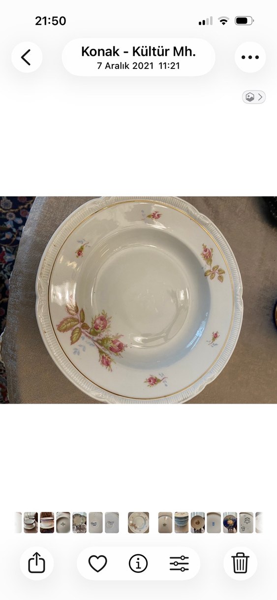 Pastel Çiçek Desenli Beyaz Porselen Tabak - Görsel 4