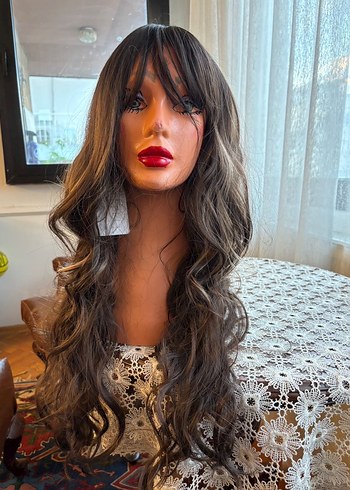 Bej ve Gri Saç Şekillendirici Peruk - Görsel 3