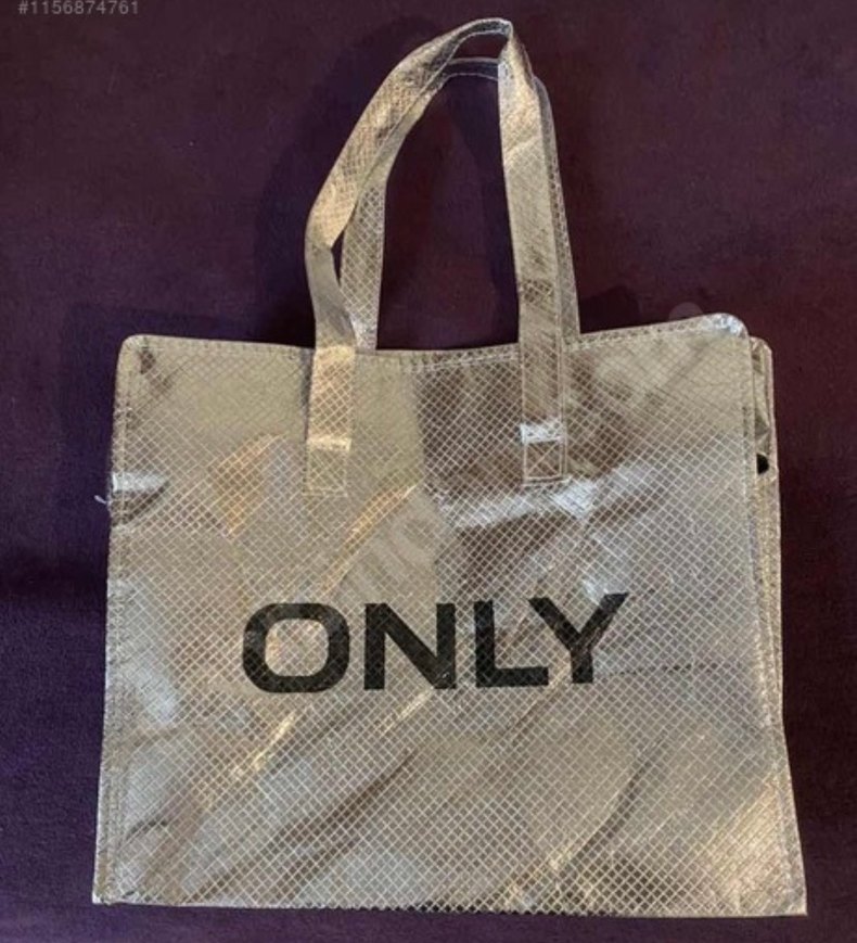 Gümüş lame rengi tote çanta - Görsel 4