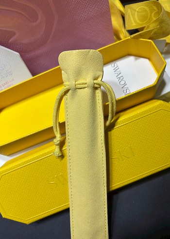 Swarovski Sarı Kristalli Tükenmez Kalem - Görsel 3