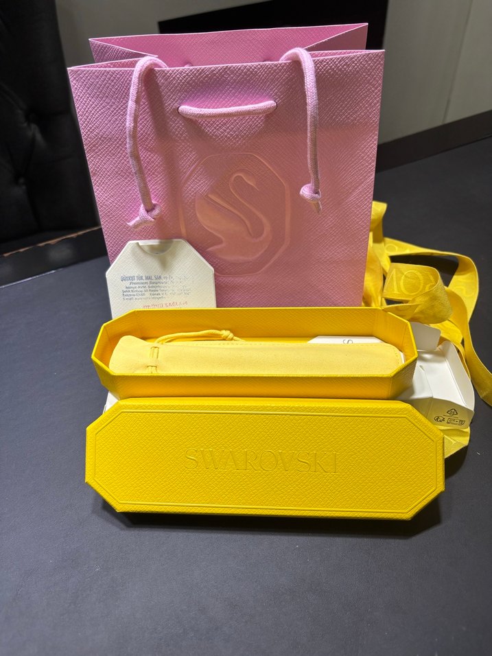 Swarovski Sarı Kristalli Tükenmez Kalem - Görsel 2