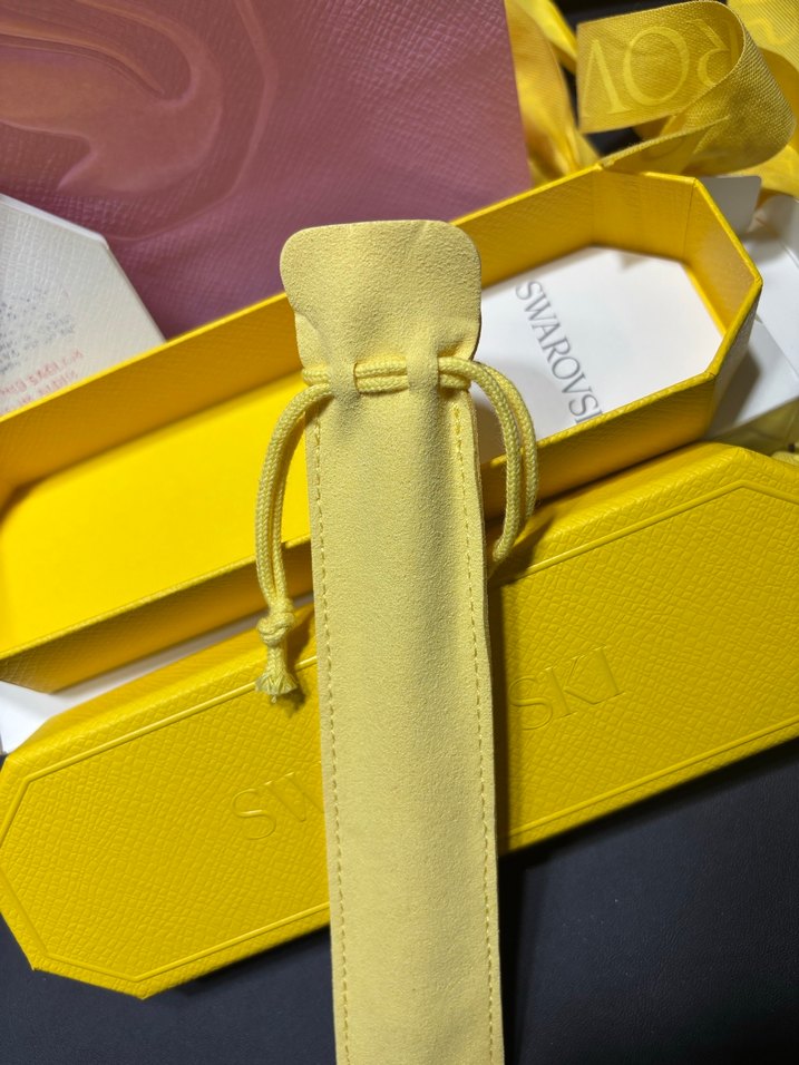 Swarovski Sarı Kristalli Tükenmez Kalem - Görsel 3